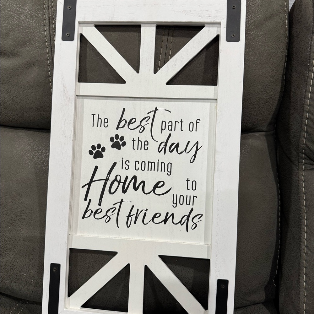 White and Black Home Accent Sign